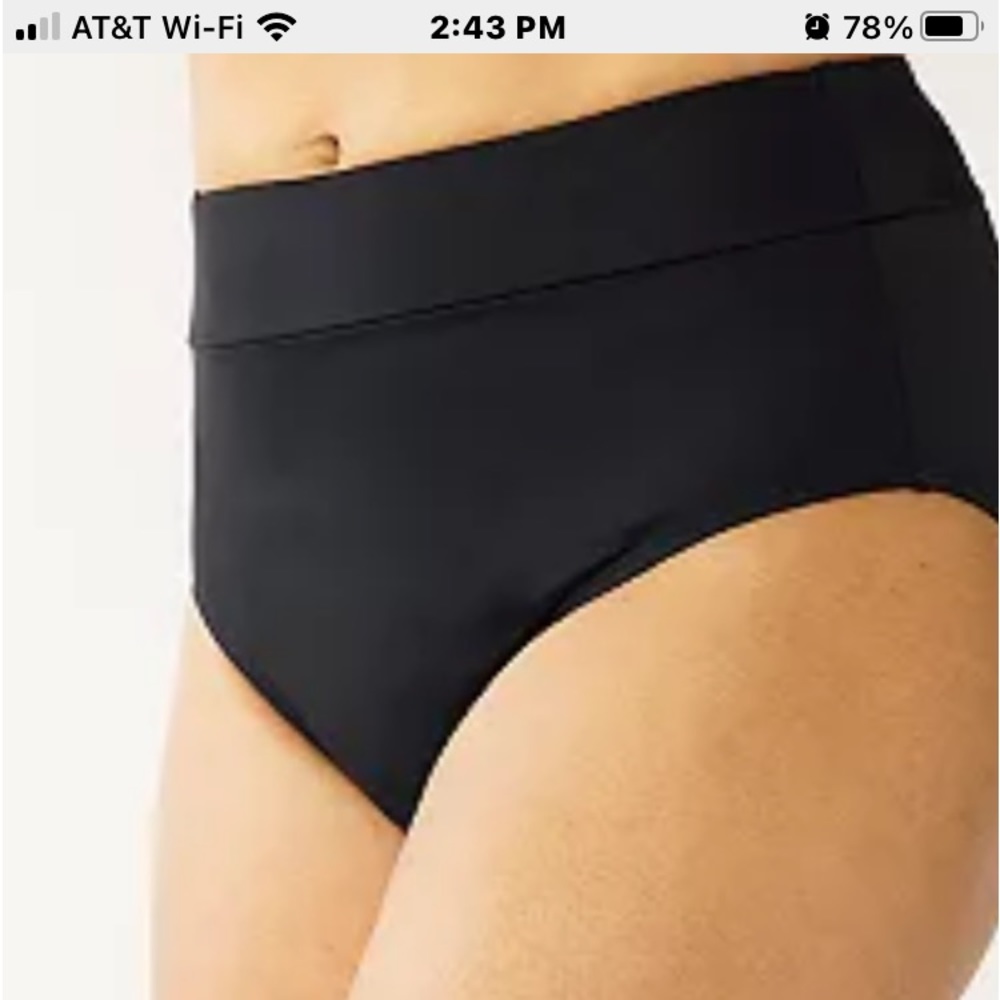 Croft and Barrow Swim Bottoms. Sz 10. Mid Rise, High Cut.  Black.